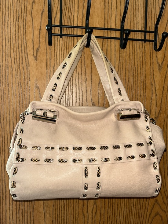 Jimmy Choo Handbags - Jimmy Choo, yummy pebbled, and woven  leather  bag and dust bag